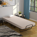 Rollaway Guest Bed with Sturdy Steel Frame and Memory Foam Mattress Made in Italy
