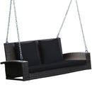 2-Person Patio Rattan Porch Swing with Cushions by LJGDeals