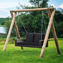 2-Person Patio Rattan Porch Swing with Cushions by LJGDeals