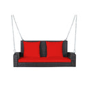 2-Person Patio Rattan Porch Swing with Cushions-Black by DirectDeals