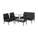 4 Pieces Patio Rattan Furniture Set with Cushion by LJGDeals
