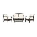 4 Pieces Outdoor Rattan Conversation Set with Protective Cover by LJGDeals
