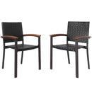 Set of 2 Outdoor Patio PE Rattan Dining Chairs by LJGDeals