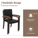 Set of 2 Outdoor Patio PE Rattan Dining Chairs by LJGDeals