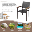 Set of 2 Outdoor Patio PE Rattan Dining Chairs by LJGDeals