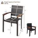 Set of 2 Outdoor Patio PE Rattan Dining Chairs by LJGDeals