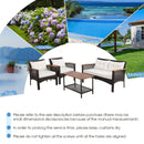 4 Pieces Patio Rattan Acacia Wood Furniture Set with Cushions and Armrest by LJGDeals