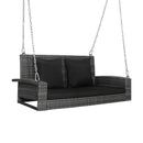 2-Person Patio PE Wicker Hanging Porch Swing Bench Chair Cushion 800 Pounds by DirectDeals