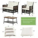 4 Pieces Patio Rattan Furniture Set with 2-Tier Coffee Table-White by LJGDeals