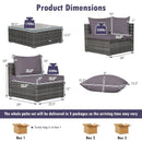 7 Pieces Patio Rattan Furniture Set Sectional Sofa Garden Cushion by LJGDeals