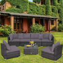 7 Pieces Patio Rattan Furniture Set Sectional Sofa Garden Cushion by LJGDeals