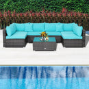 7 Pieces Patio Rattan Furniture Set Sectional Sofa Garden Cushion by LJGDeals