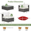 7 Pieces Patio Rattan Furniture Set Sectional Sofa Garden Cushion by LJGDeals