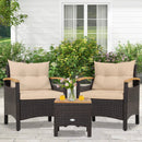 3 Pieces Patio Rattan Furniture Set with Removable Cushion by LJGDeals