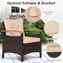 3 Pieces Patio Rattan Furniture Set with Removable Cushion by LJGDeals