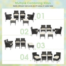 8 Pieces Patio Wicker Conversation Set with 2 Coffee Tables and 2 Ottomans by LJGDeals