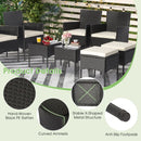 8 Pieces Patio Wicker Conversation Set with 2 Coffee Tables and 2 Ottomans by LJGDeals
