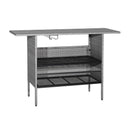 Outdoor Patio Wicker Bar Table with Metal Shelves by LJGDeals