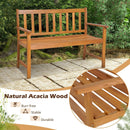 2-Person Outdoor Acacia Wood Bench with Backrest by LJGDeals