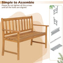 2-Person Outdoor Acacia Wood Bench with Backrest by LJGDeals