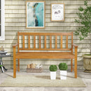 2-Person Outdoor Acacia Wood Bench with Backrest by LJGDeals