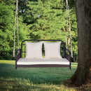 880LBS Wicker Hanging Porch Swing with Cushions-White by LJGDeals
