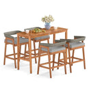 3 Pieces Patio Counter Height Bar Set with 2 Cushioned Barstools by LJGDeals