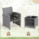 3 Pieces Patio Furniture Set with Tempered Glass Coffee Table and Soft Seat Cushions by LJGDeals