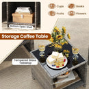 3 Pieces Patio Furniture Set with Tempered Glass Coffee Table and Soft Seat Cushions by LJGDeals