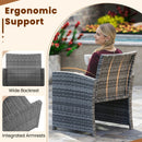 3 Pieces Patio Furniture Set with Tempered Glass Coffee Table and Soft Seat Cushions by LJGDeals