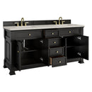 James Martin Brookfield 72" Double Bathroom Vanity, Black Onyx