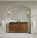 James Martin Laurent 60" Dual Mount Double Bathroom Vanity, Honey Oak