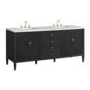 James Martin Myrrin 72" Double Bathroom Vanity, Carbon Oak