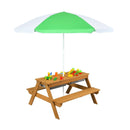 3-in-1 Kids Outdoor Picnic Water Sand Table with by LJGDeals