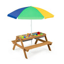 3-in-1 Kids Outdoor Picnic Water Sand Table with by LJGDeals
