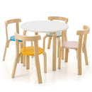 5-Piece Kids Wooden Curved Back Activity Table and Chair Set with by LJGDeals