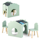 3 Pieces Wooden Kids Table and Chair Set-Green by LJGDeals