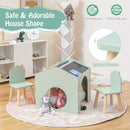 3 Pieces Wooden Kids Table and Chair Set-Green by LJGDeals