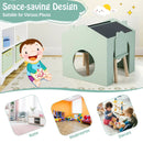 3 Pieces Wooden Kids Table and Chair Set-Green by DirectDeals