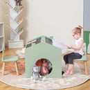 3 Pieces Wooden Kids Table and Chair Set-Green by LJGDeals