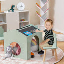3 Pieces Wooden Kids Table and Chair Set-Green by LJGDeals