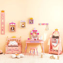Kids Princess Vanity Table and Stool Set with Drawer and Mirror-Pink by LJGDeals