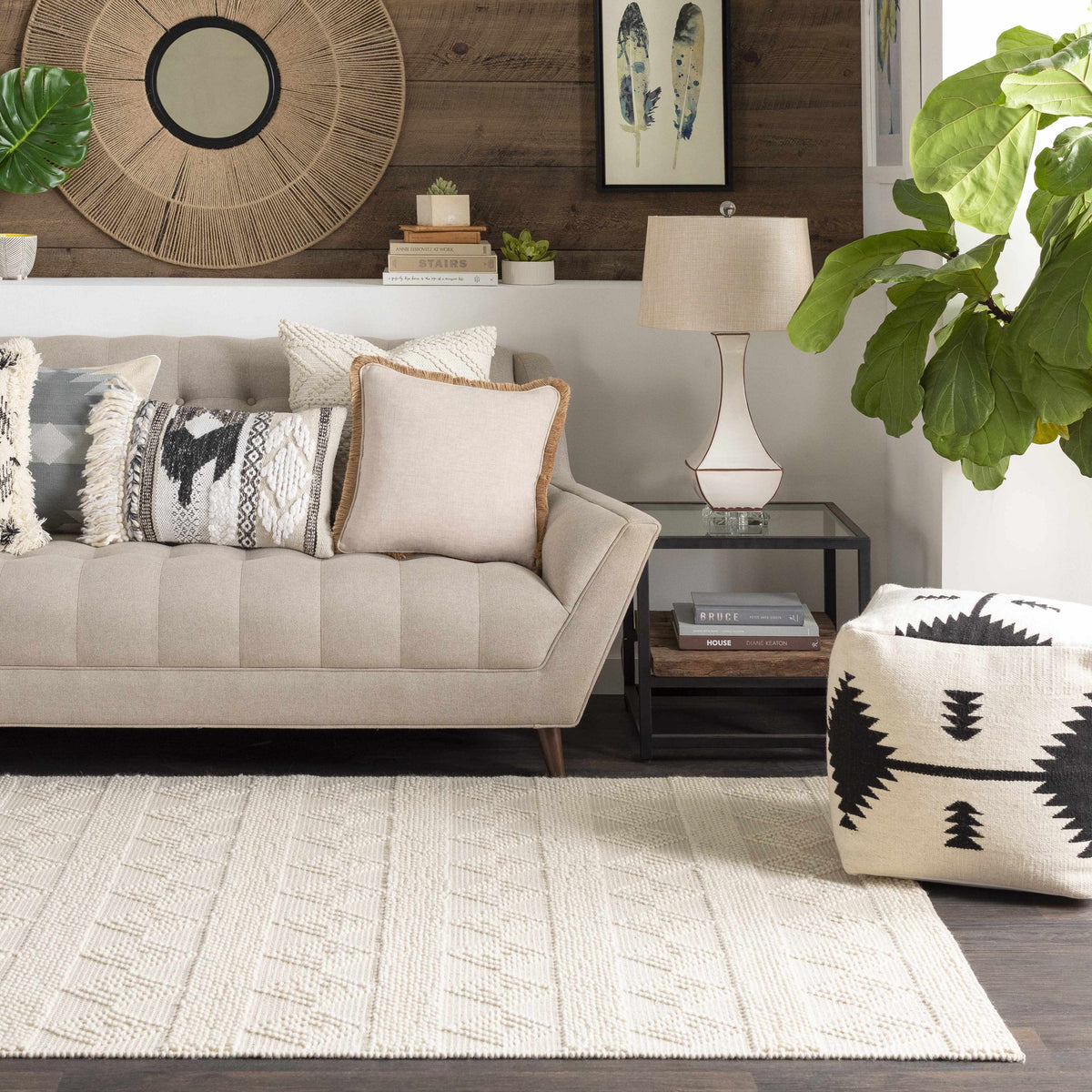Bolinger Area Rug, installed in a room