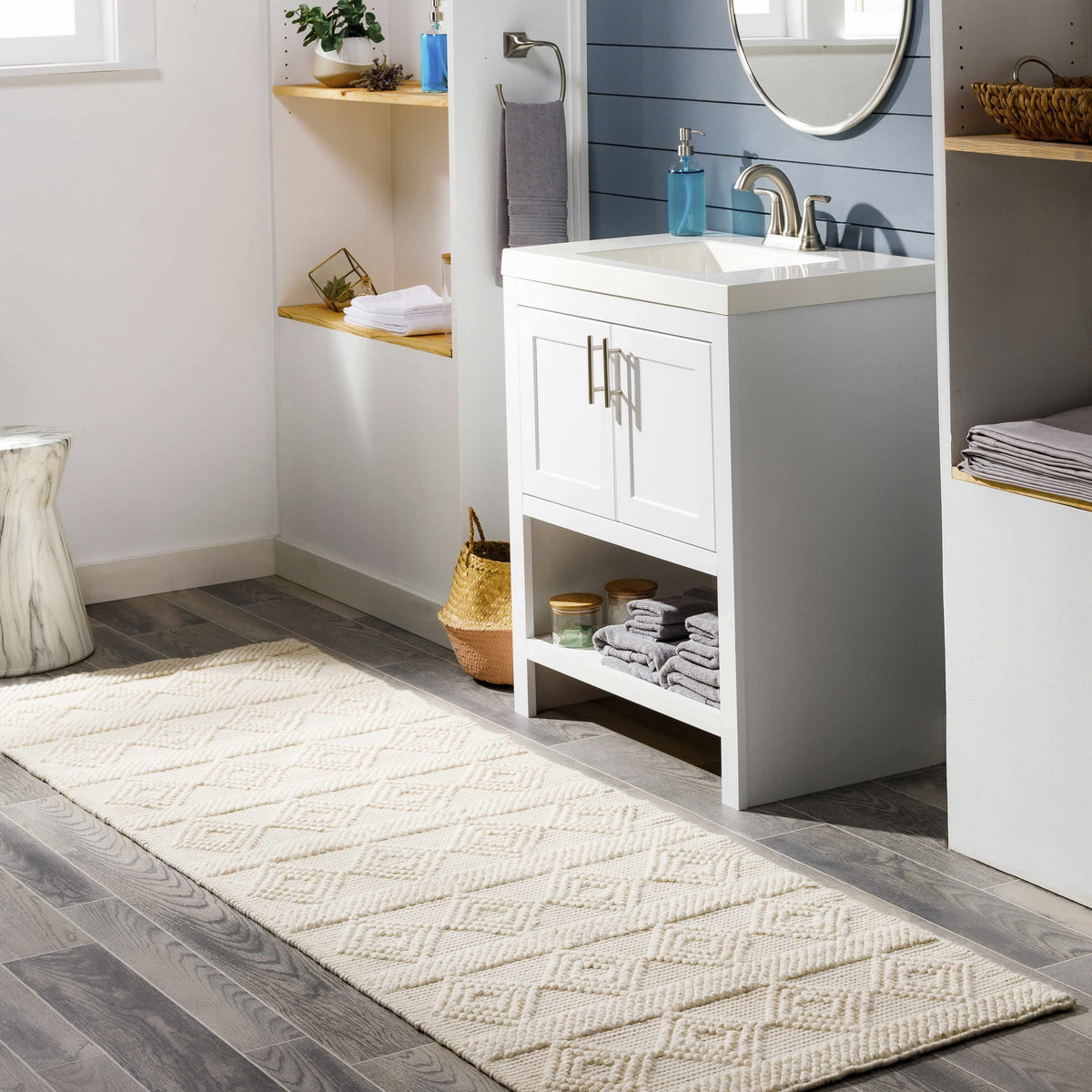 Bolinger Area Rug, installed in a room