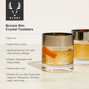 Irving Bronze-Rimmed Crystal Tumblers Set of 2 by Viski