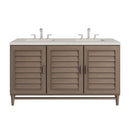 James Martin Portland 60" Double Bathroom Vanity, Whitewashed Walnut