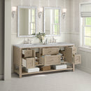 James Martin Breckenridge 72" Double Bathroom Vanity, Whitewashed Oak