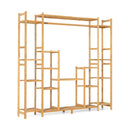 9-Tier Bamboo Plant Stand with Hanging Rack by LJGDeals