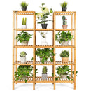 Multifunctional Bamboo Shelf Flower Plant Display Stand by LJGDeals