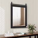 30 x 22 Inch Wall Mount Mirror with Wood Frame by LJGDeals